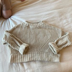 Cropped Chunky Sweater Cream